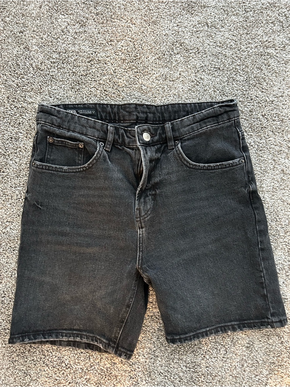 Zara Men's Black Denim Jean Shorts